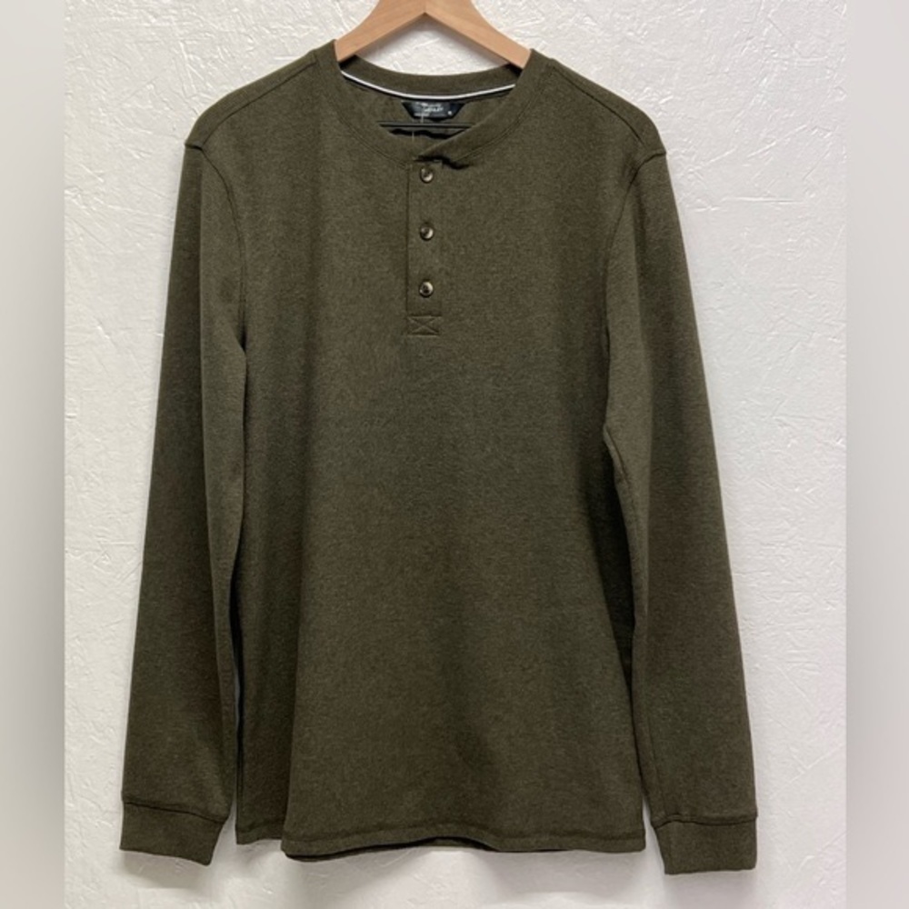MEMBER'S Mark - Men's Waffle Knit Long Sleeve Thermal Henley Shirt - Green